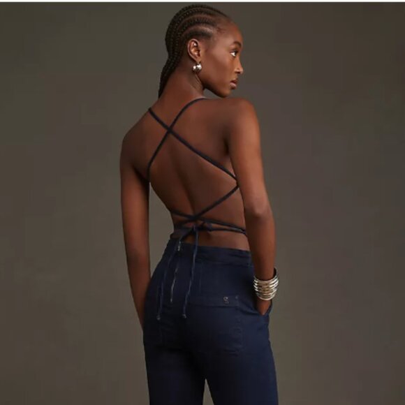 Brand New Pilcro Open-Back Denim Jumpsuit - Picture 6 of 13